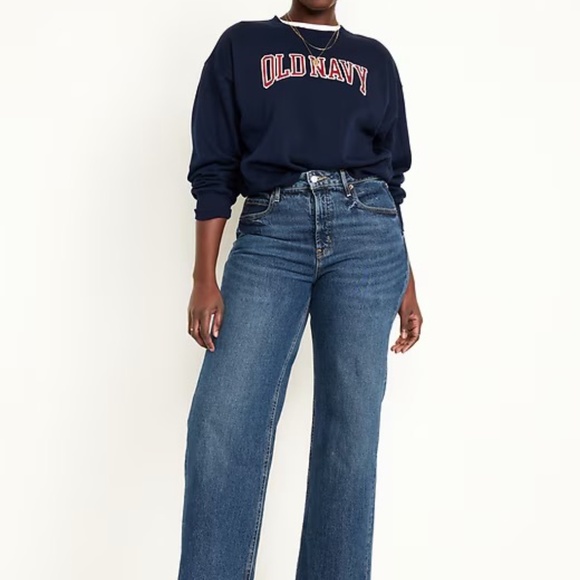 Old Navy Extra High-Rise Sky-Hi Wide Leg Jeans w/ Secret Smooth Pockets, Size 12 - Picture 2 of 9